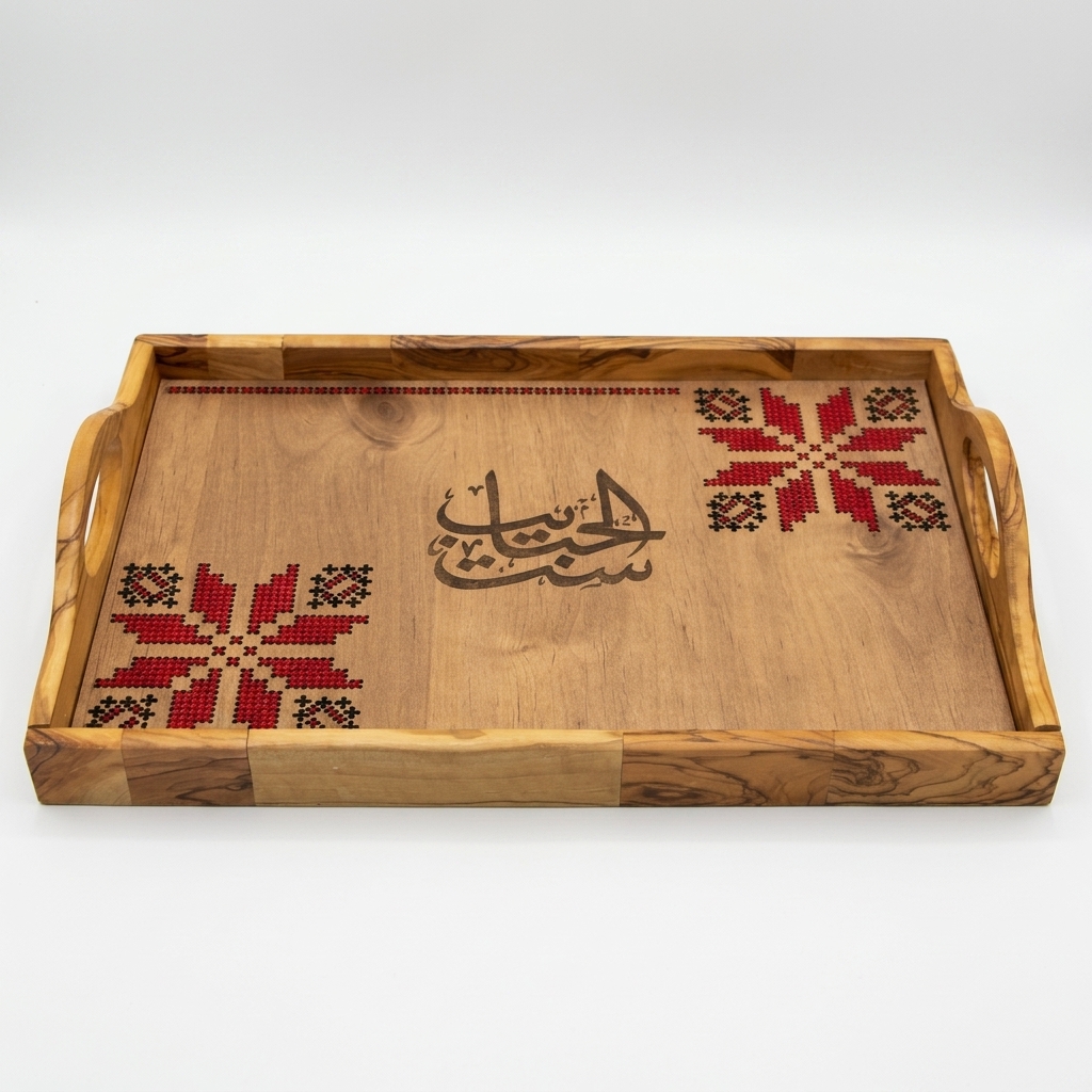 Olive wood tray, Sit Al Habayeb design