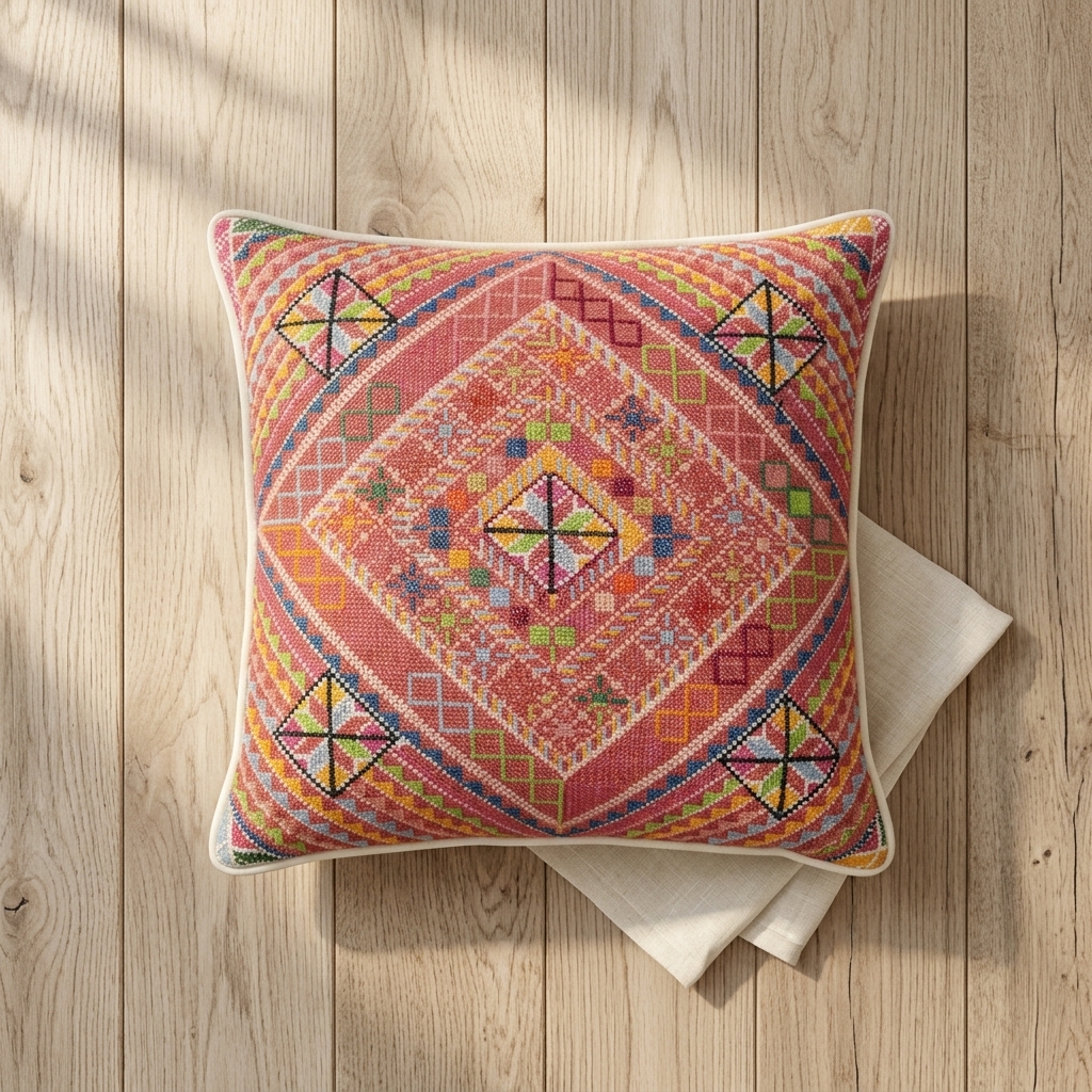 Hand-Embroidered Pillow Cover – Samid Design