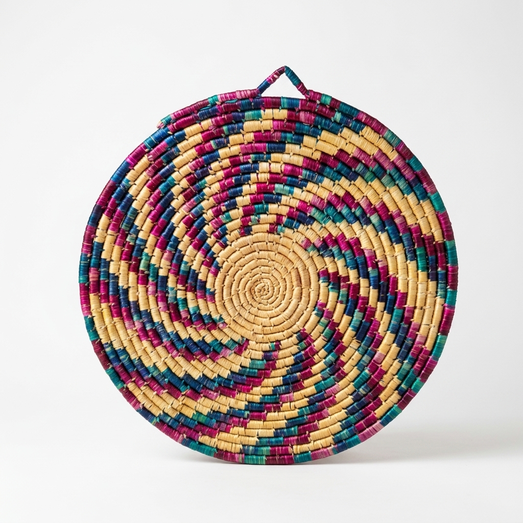 Woven Basket natural wheat straw