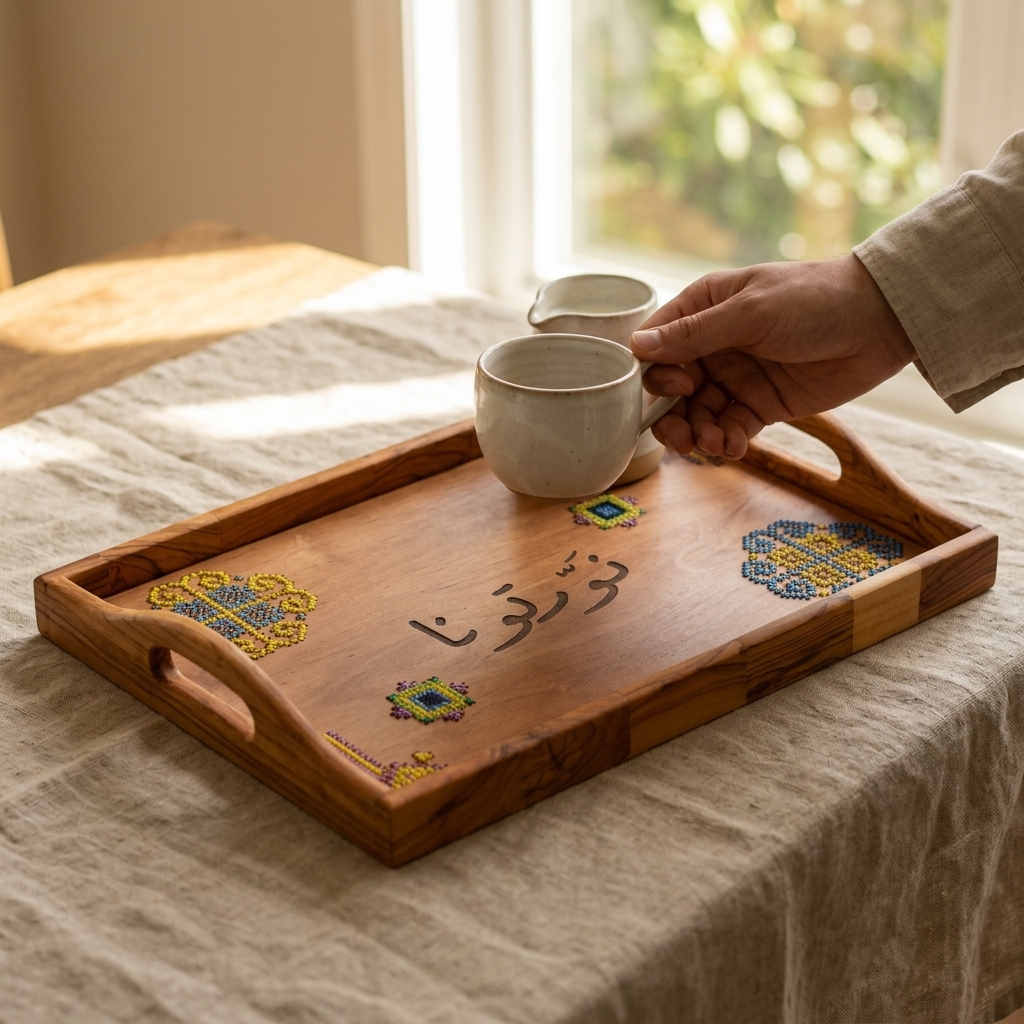 Olive wood tray, Nortona design