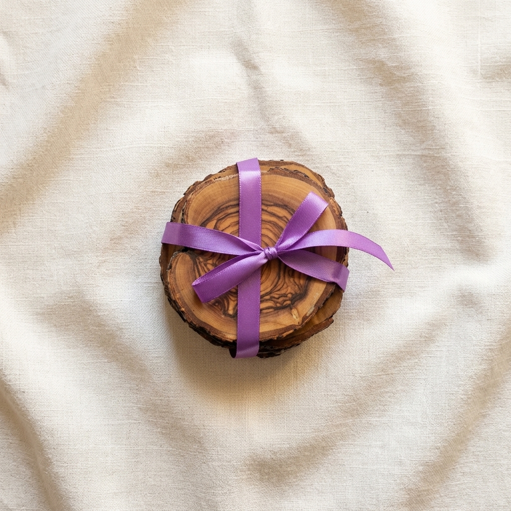 Olive Wood Coasters Set