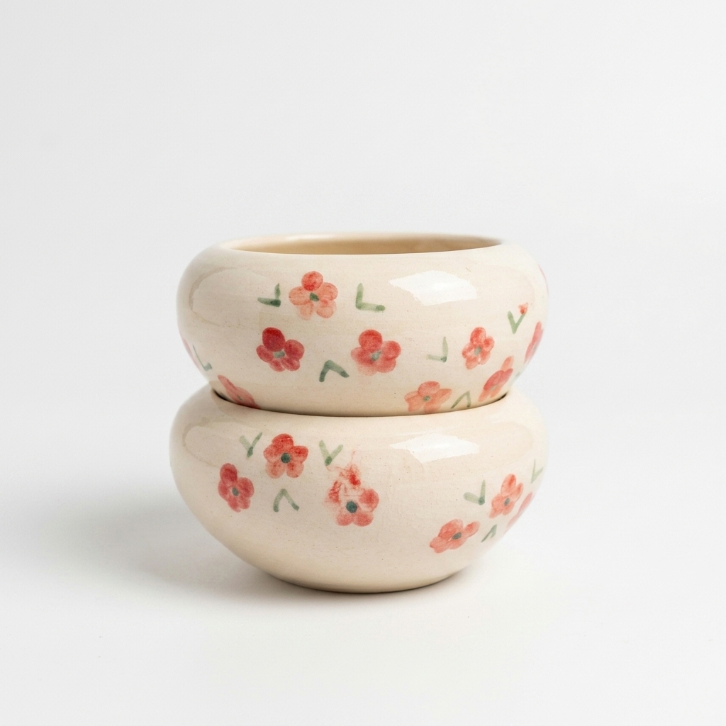 Ceramic Pot Floral Design